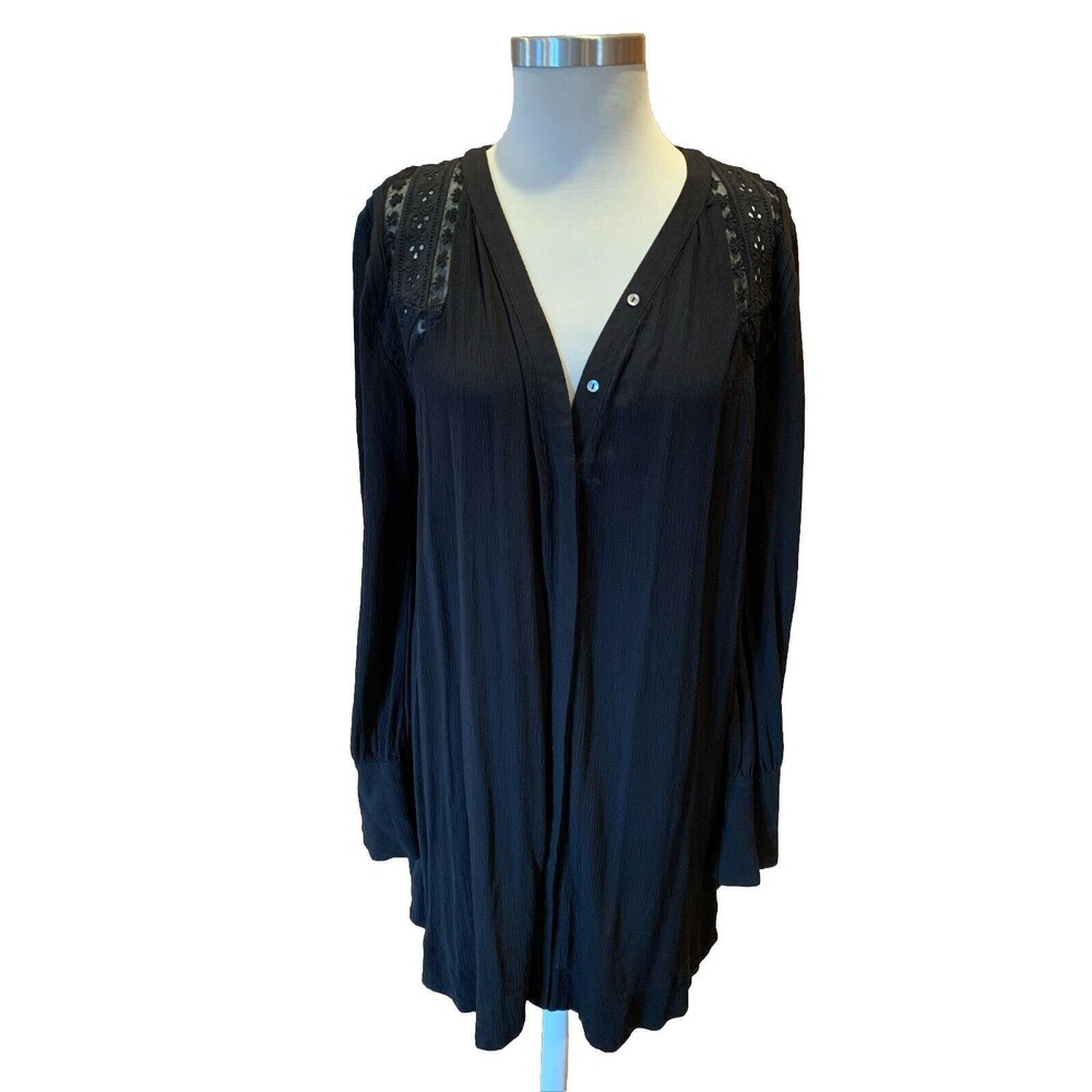 Free People Whimsigoth Dress Mesh Embroidery Witchy Dark Fairy XS/S/M